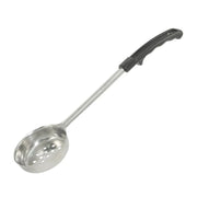 CAC China SPCP-4K 4 oz. Perforated Stainless Steel Portion Spoon with Black Handle Product Image