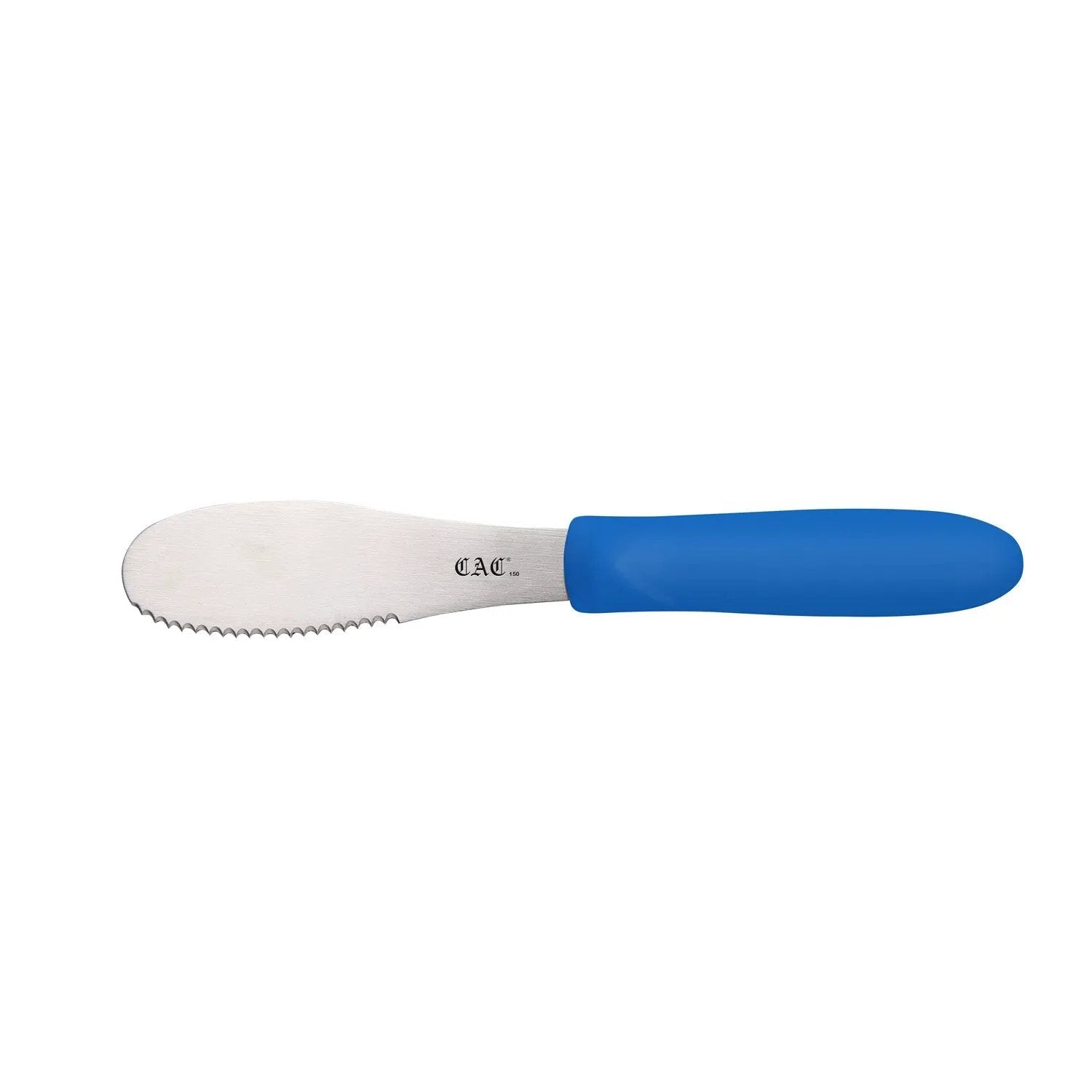 CAC China SPSP-4BL Spreader SS Serrated Plastic Hdl 3-7/8" Blue Case Pack of 12/144 by CAC China (cac-china-spsp-4bl-spreader-ss-serrated-plastic-hdl-3-7-8-blue-case-pack-of-12-144)