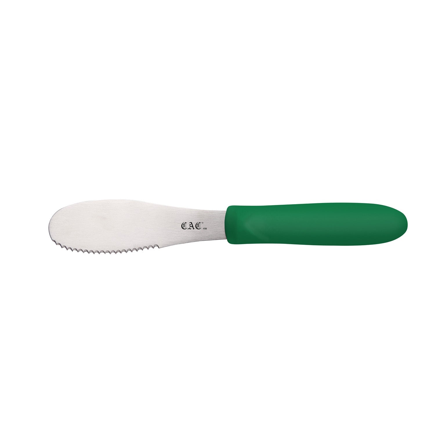 CAC China SPSP-4GN Spreader SS Serrated Plastic Hdl 3-7/8" Green Case Pack of 12/144 by CAC China (cac-china-spsp-4gn-spreader-ss-serrated-plastic-hdl-3-7-8-green-case-pack-of-12-144)