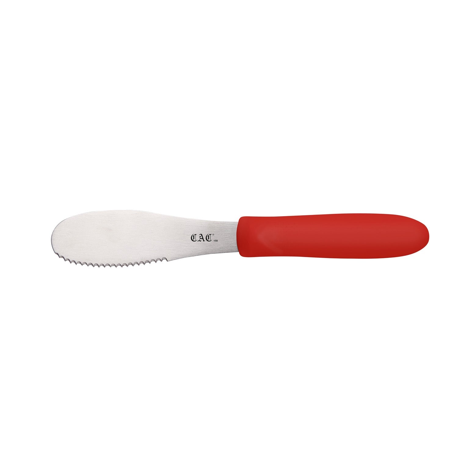 CAC China SPSP-4RD Spreader SS Serrated Plastic Hdl 3-7/8" Red Case Pack of 12/144 by CAC China (cac-china-spsp-4rd-spreader-ss-serrated-plastic-hdl-3-7-8-red-case-pack-of-12-144)