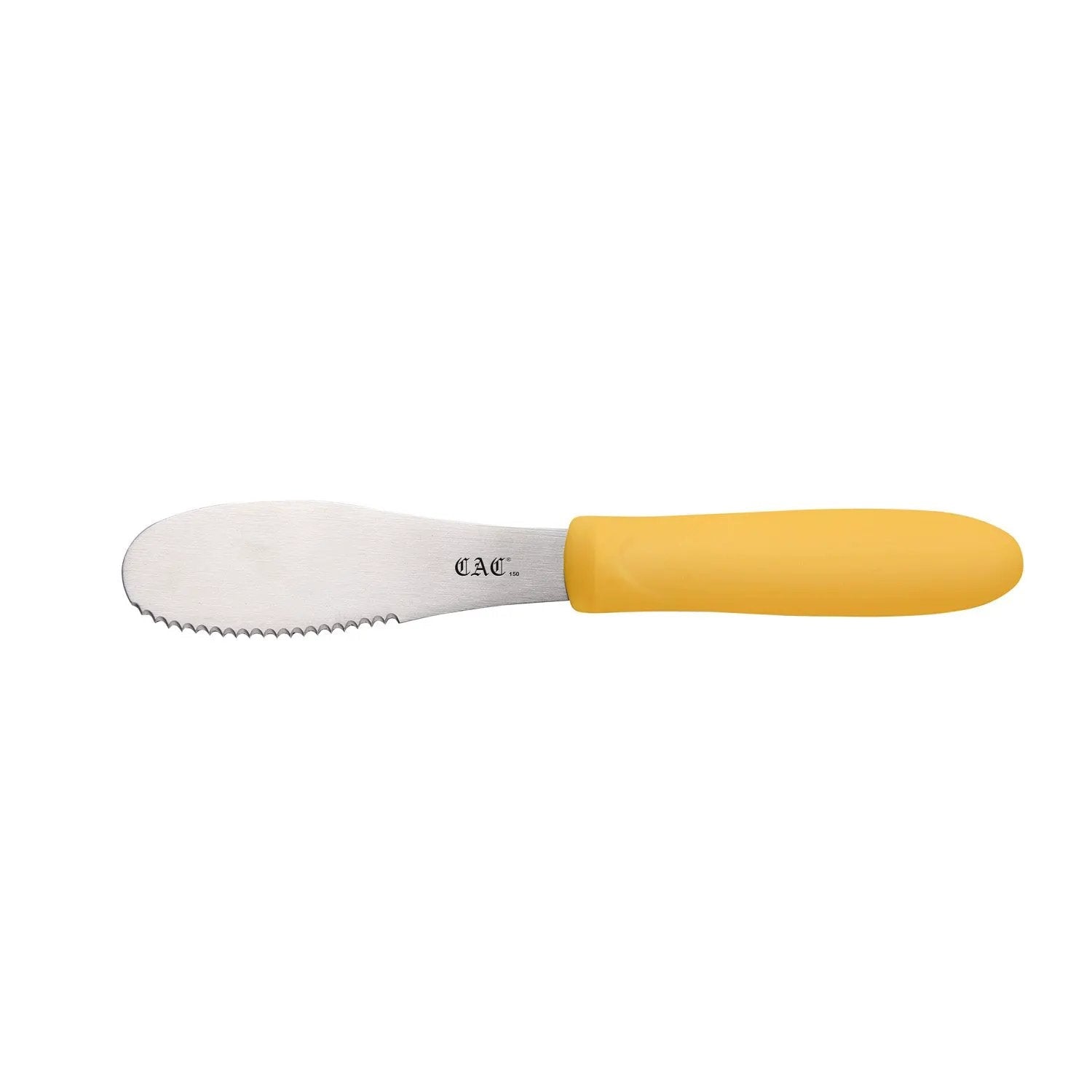 CAC China SPSP-4YL Spreader SS Serrated Plastic Hdl 3-7/8" Yellow Case Pack of 12/144 by CAC China (cac-china-spsp-4yl-spreader-ss-serrated-plastic-hdl-3-7-8-yellow-case-pack-of-12-144)
