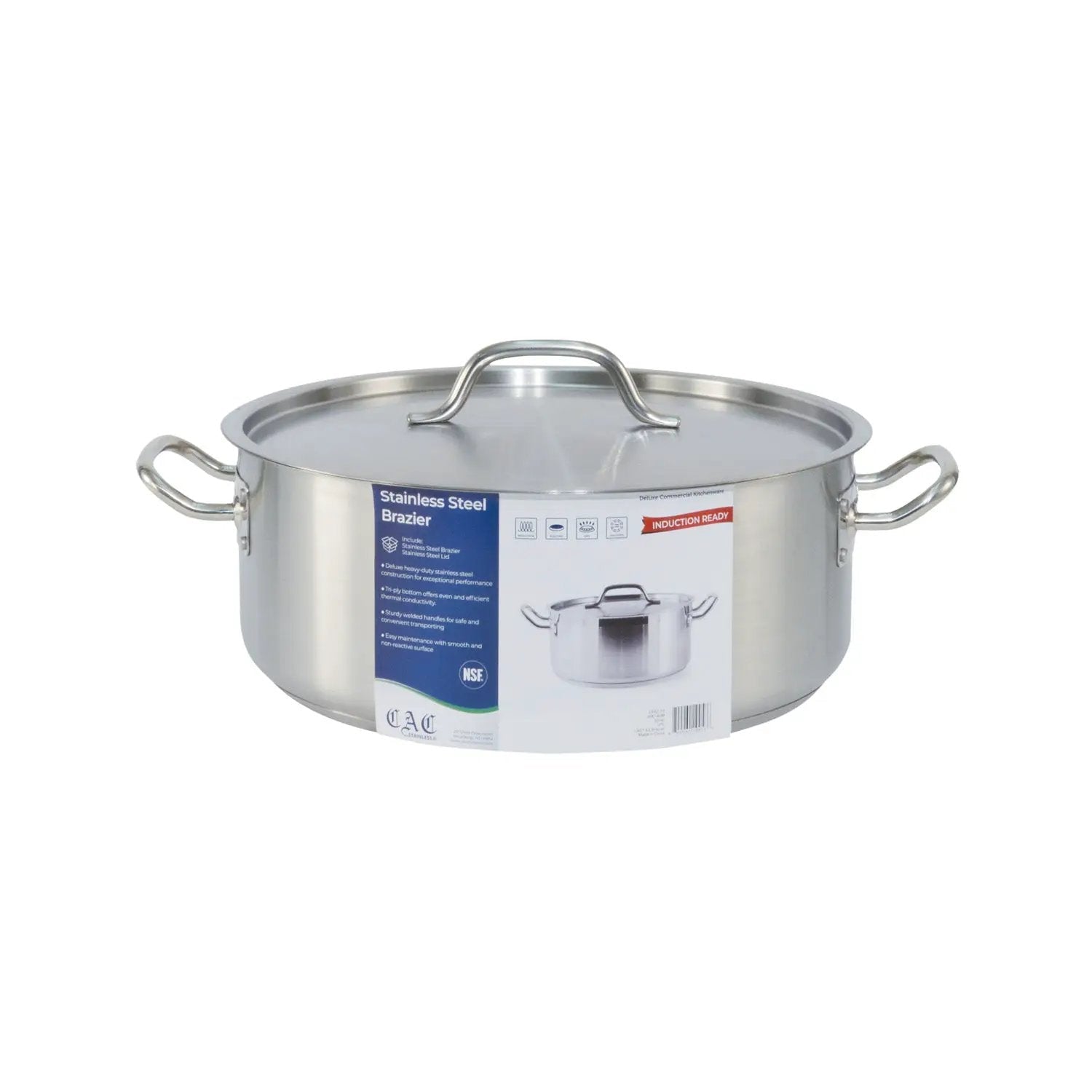 CAC China SSBZ-15 Brazier SS W/ Lid 15QT Case Pack of 1/4 by CAC China (cac-china-ssbz-15-brazier-ss-w-lid-15qt-case-pack-of-1-4)