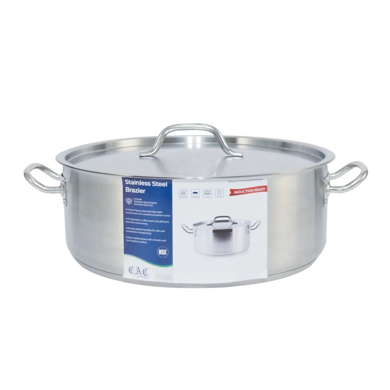 CAC China SSBZ-20 Brazier SS W/ Lid 20QT Case Pack of 1/4 by CAC China (cac-china-ssbz-20-brazier-ss-w-lid-20qt-case-pack-of-1-4)