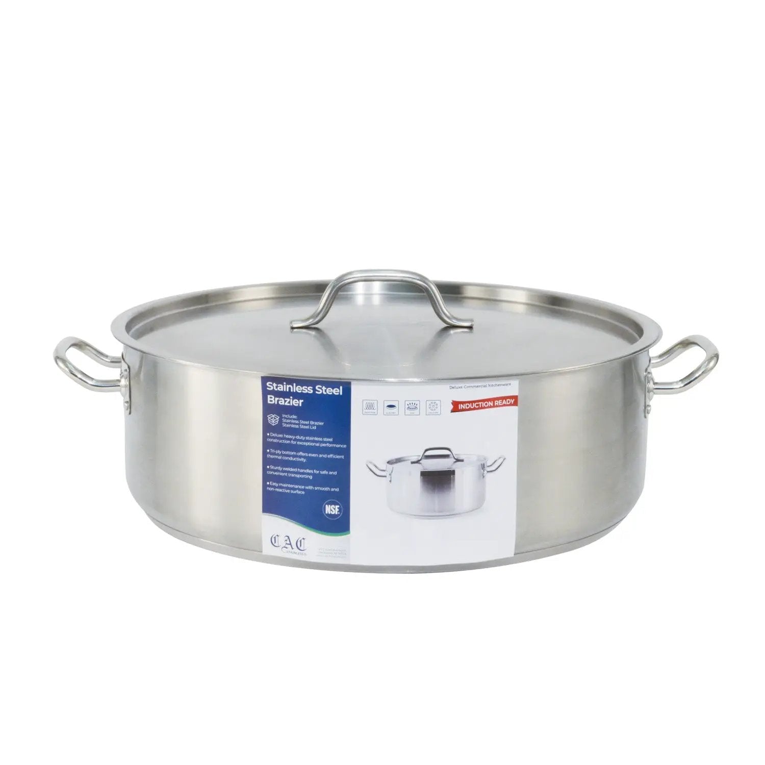 CAC China SSBZ-25 Brazier SS W/ Lid 25QT Case Pack of 1/2 by CAC China (cac-china-ssbz-25-brazier-ss-w-lid-25qt-case-pack-of-1-2)