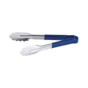 CAC China STCH-10BL Tong SS W/ Blue Hdl 10" Case Pack of 12/72 by CAC China (cac-china-stch-10bl-tong-ss-w-blue-hdl-10-case-pack-of-12-72)