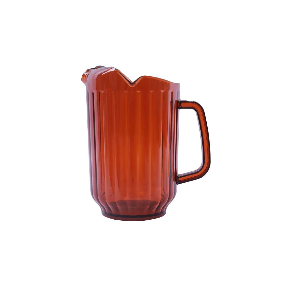 CAC China WP3S-60A 60 oz. Amber 3-Spout Polycarbonate Pitcher Product Image