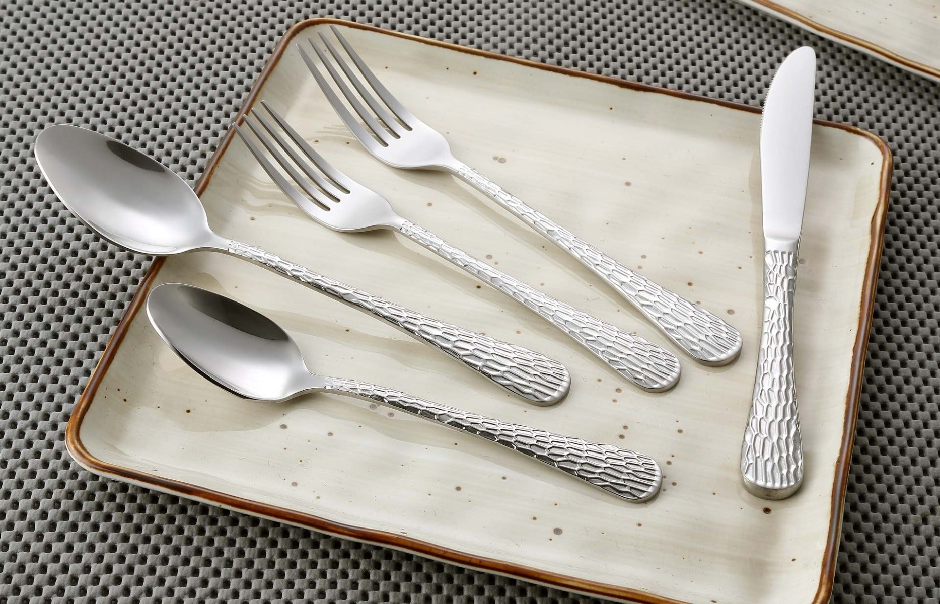 CELTIC Hammered 18/0 Stainless Steel Dinner Spoon - 7 - 3/8 Inch