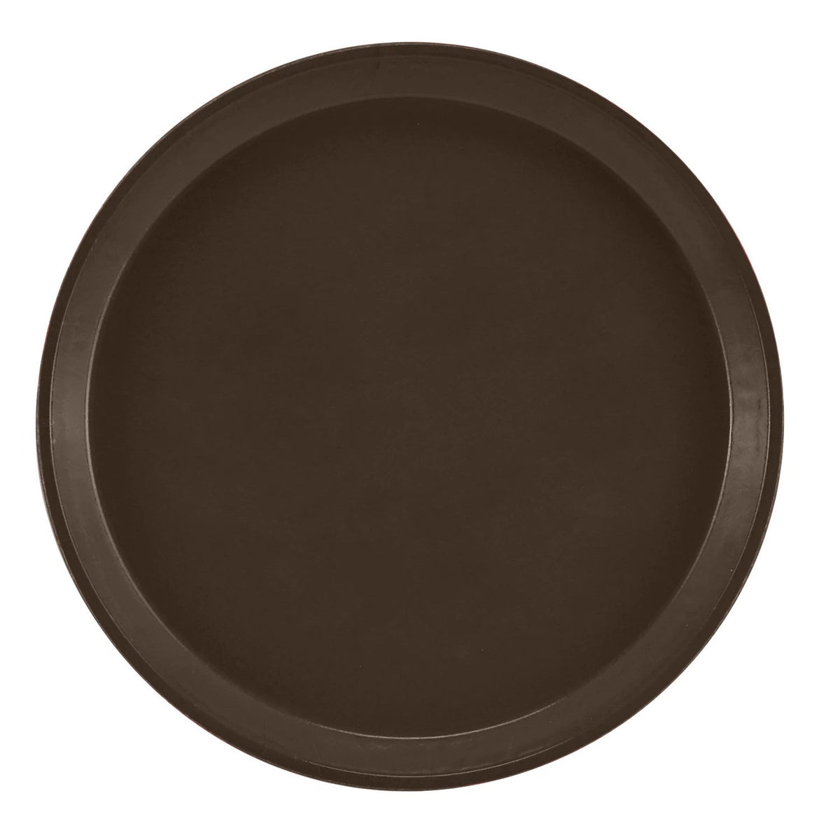 Cambro 1000116 Round Camtray Fiberglass Serving Tray, 10" Dia. - Brazil Brown