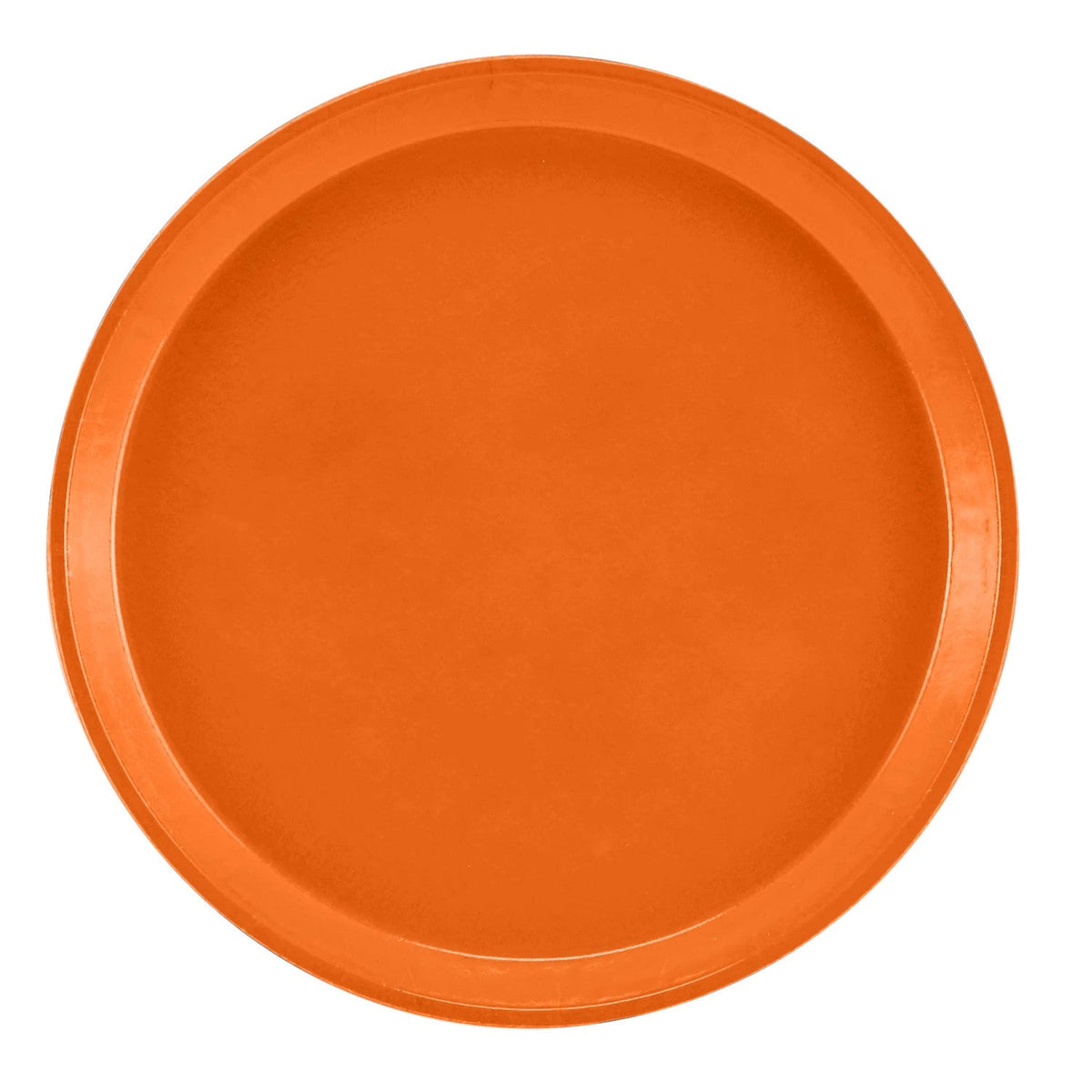 Cambro 1000220 Round Camtray Fiberglass Serving Tray, 10" Dia. - Citrus Orange