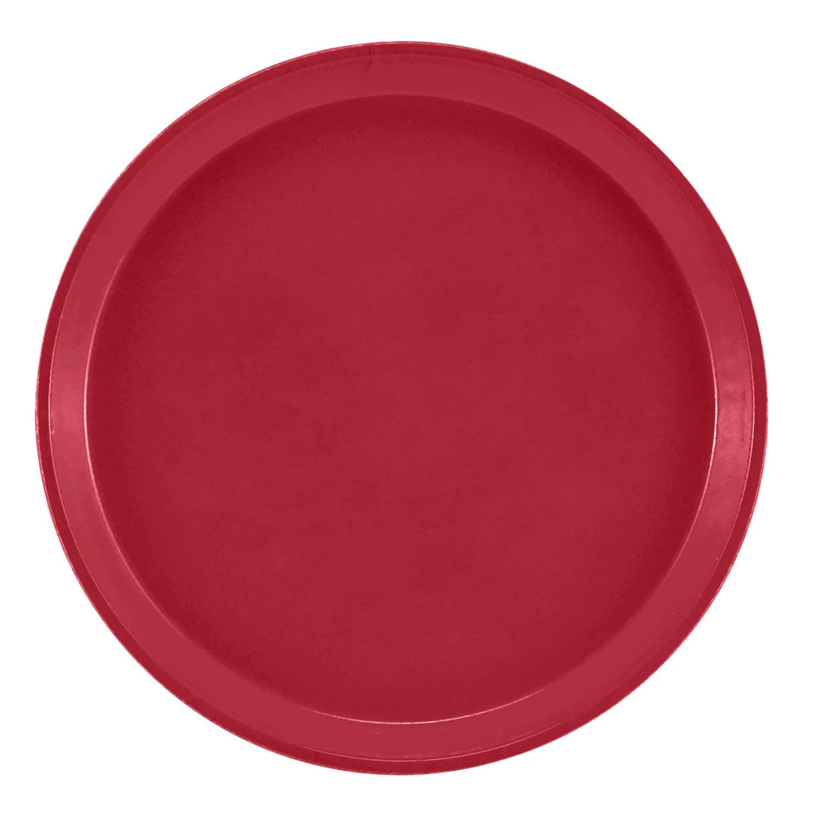 Cambro 1000221 Round Camtray Fiberglass Serving Tray, 10" Dia. - Ever Red
