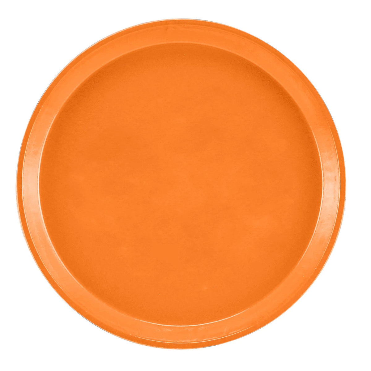 Cambro 1000222 Round Camtray Fiberglass Serving Tray, 10" Dia. - Orange Pizazz