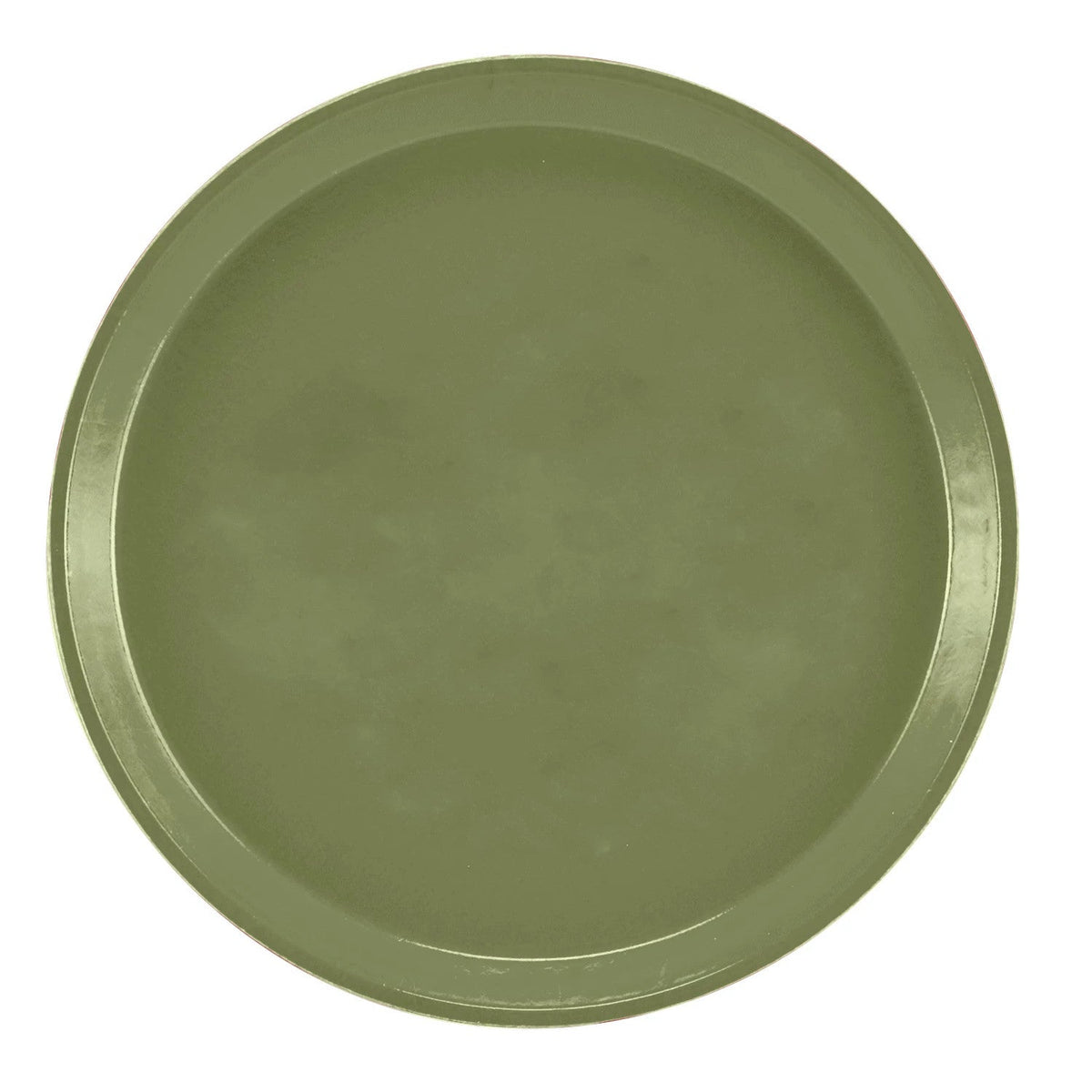 Cambro 1000428 Round Camtray Fiberglass Serving Tray, 10" Dia. - Olive Green