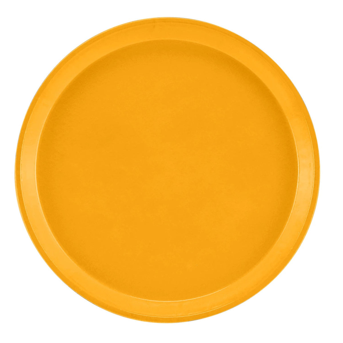 Cambro 1000504 Round Camtray Fiberglass Serving Tray, 10" Dia. - Mustard