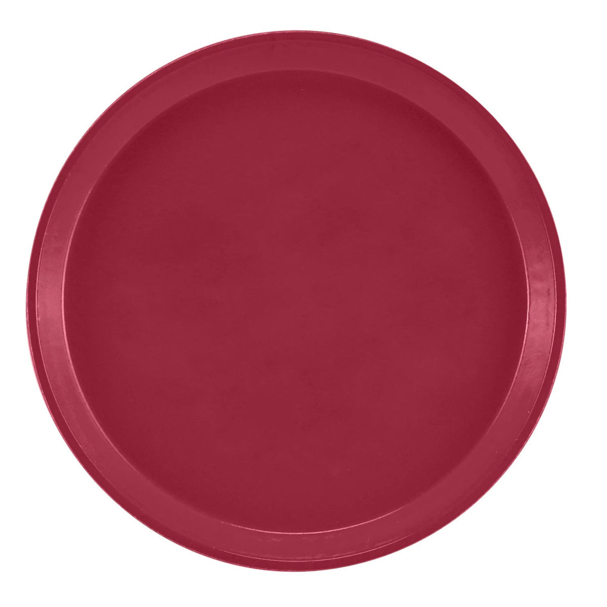 Cambro 1000505 Round Camtray Fiberglass Serving Tray, 10" Dia. - Cherry Red