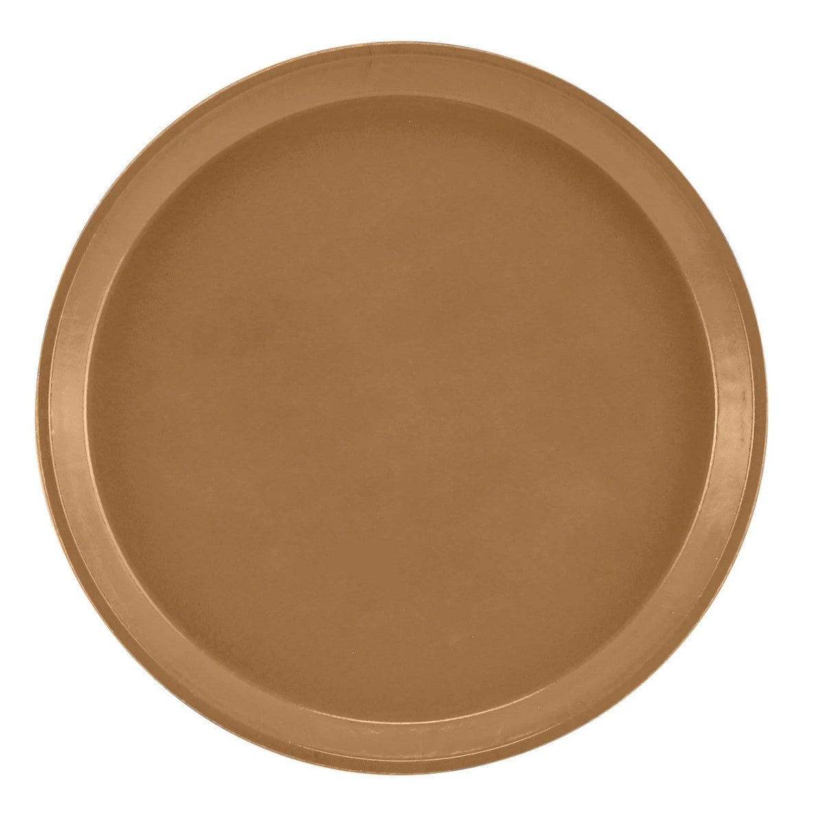 Cambro 1000508 Round Camtray Fiberglass Serving Tray, 10" Dia. - Suede Brown