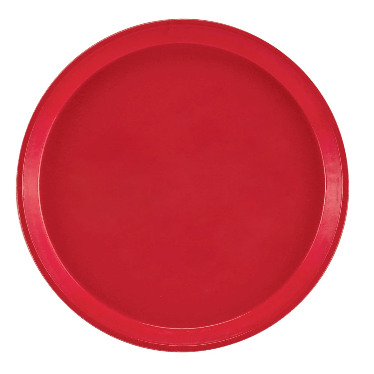 Cambro 1000510 Round Camtray Fiberglass Serving Tray, 10" Dia. - Signal Red