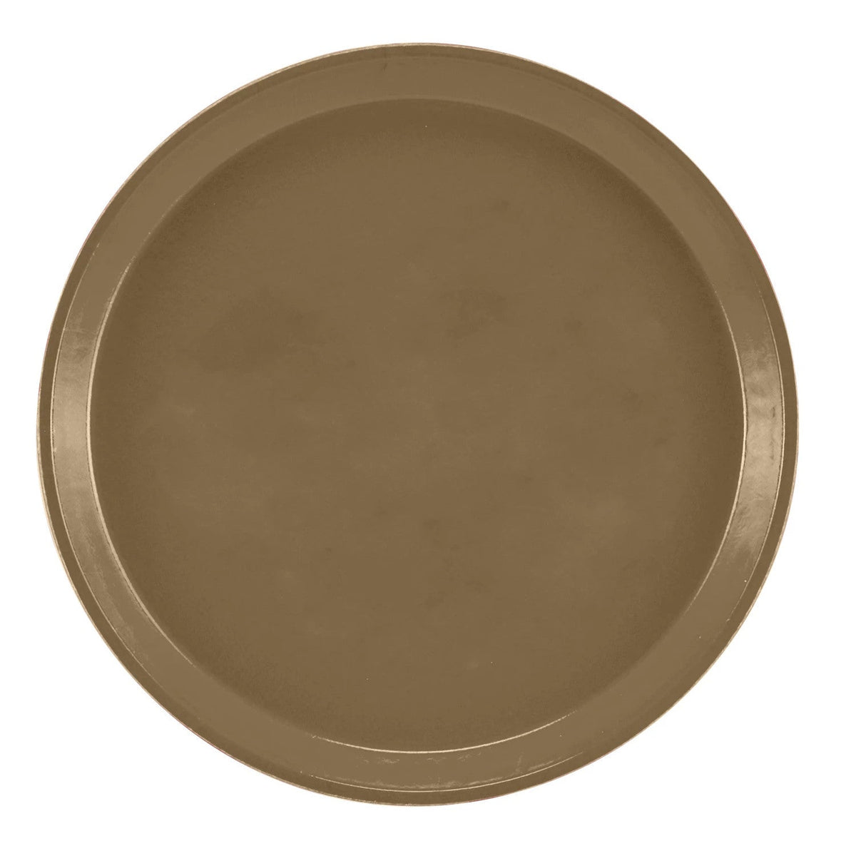 Cambro 1000513 Round Camtray Fiberglass Serving Tray, 10" Dia. - Bayleaf Brown