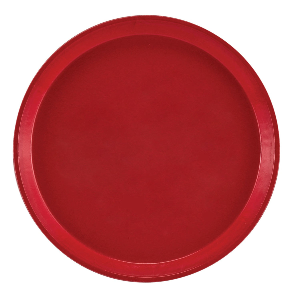Cambro 1000521 Round Camtray Fiberglass Serving Tray, 10" Dia. - Cambro Red