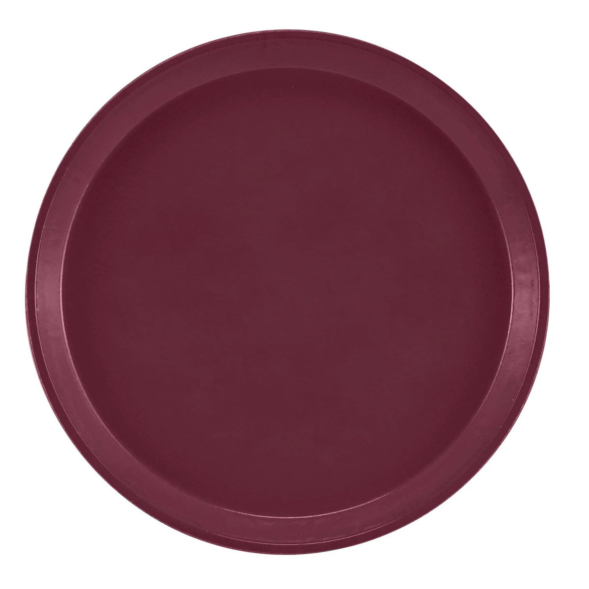 Cambro 1000522 Round Camtray Fiberglass Serving Tray, 10" Dia. - Burgundy Wine