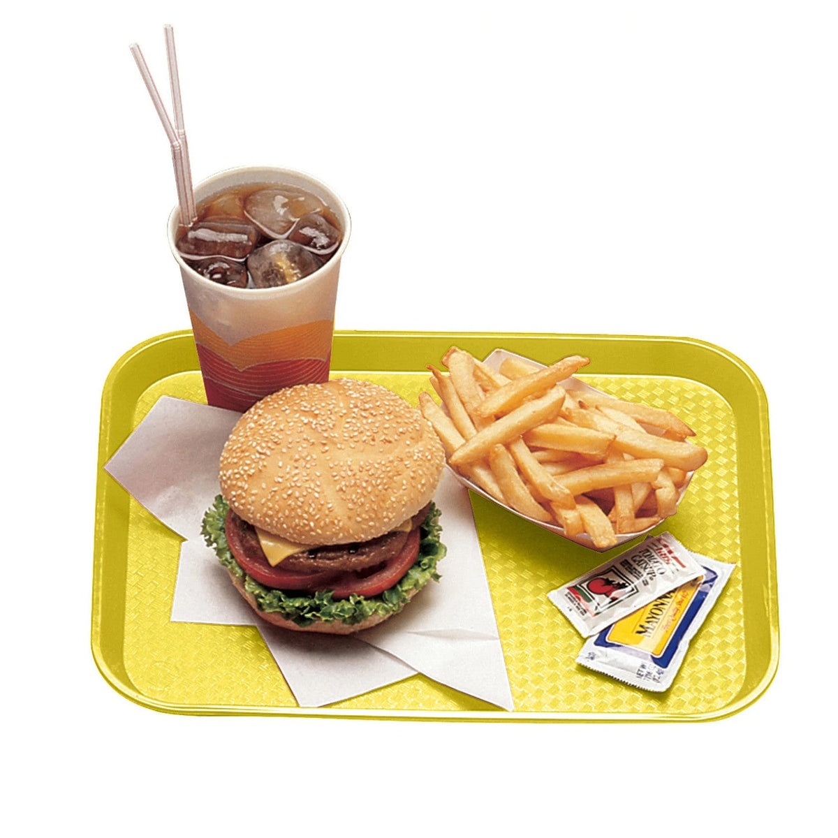Cambro 1014FF108 Fast Food Tray, 13 9/16" x 10 7/16" - Primrose Yellow