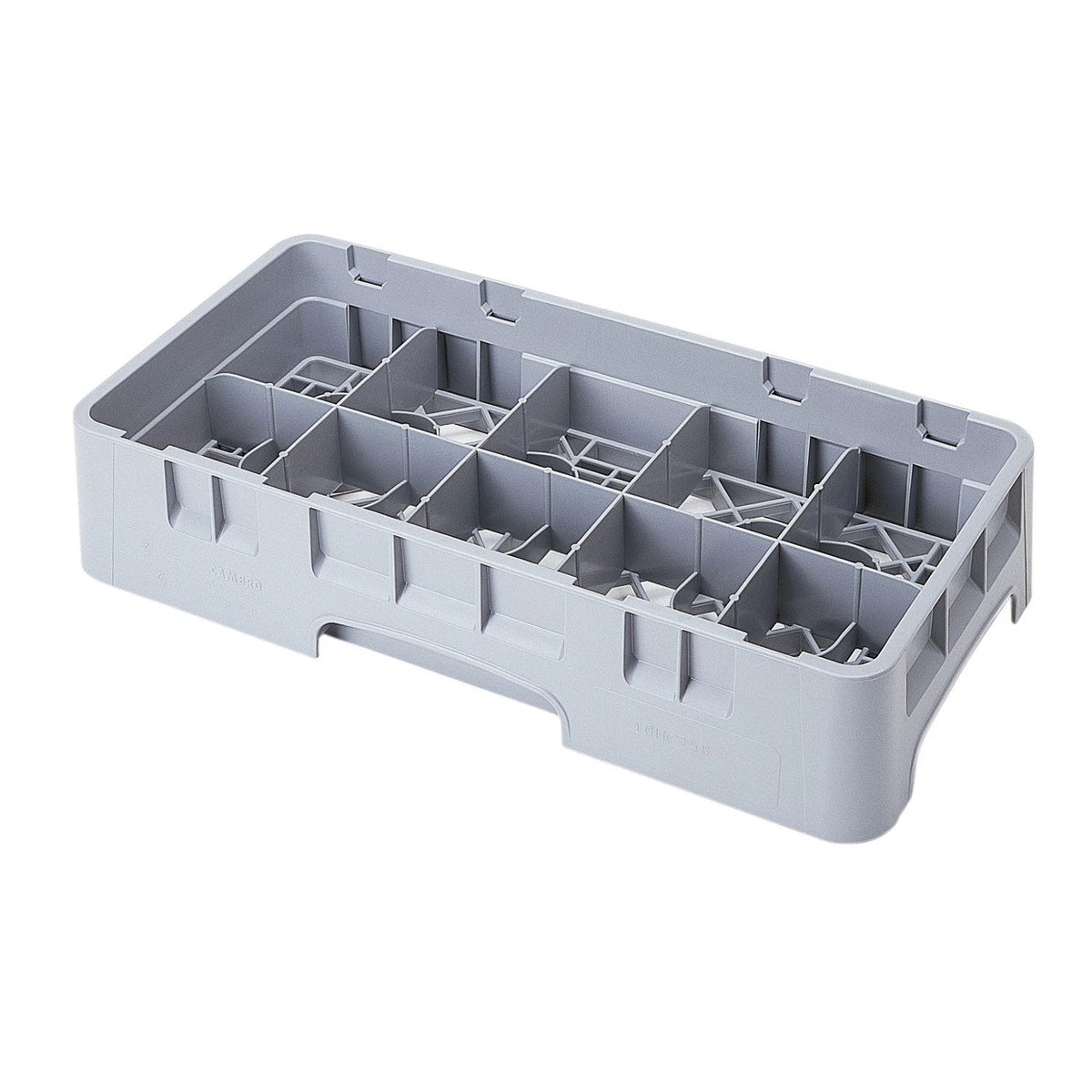 Cambro 10HC258151 Camrack Half Size, 10 Compartment Cup Rack, 2 5/8" Max Cup Height - Soft Gray