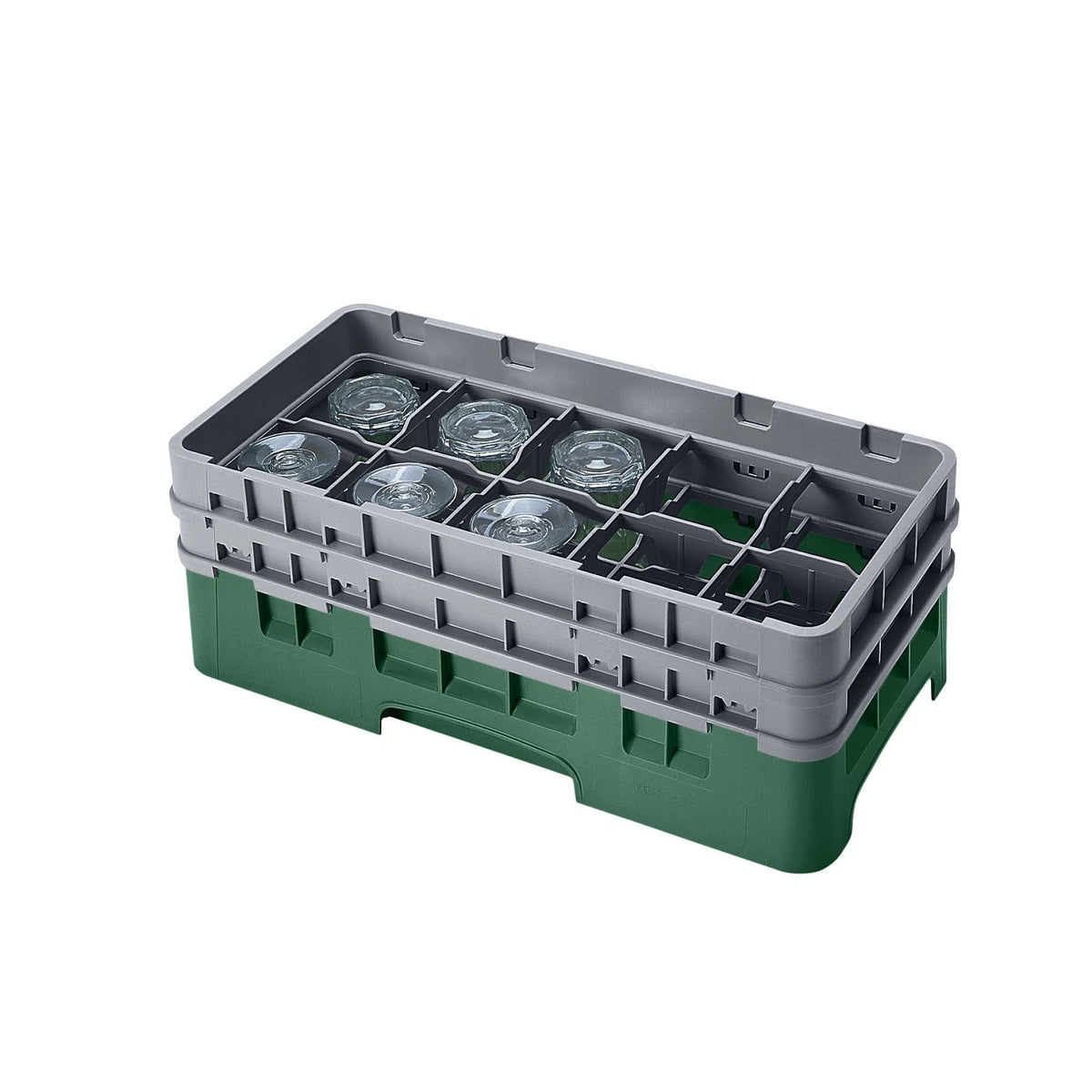 Cambro 10HS434119 Camrack Half Size Glass Rack, 5 1/4" Max Glass Height - Sherwood Green