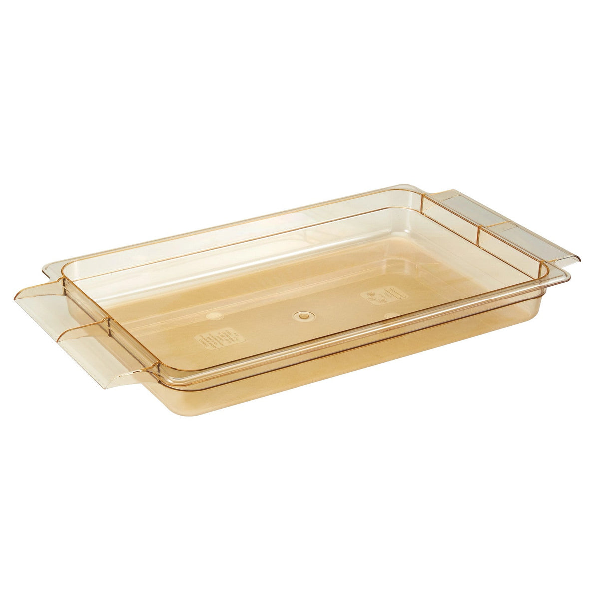 Cambro 12HPH150 H-Pan High Heat Food Pan with Double Handle, 2 1/2" Deep, 12 3/4" x 20 7/8" - Amber