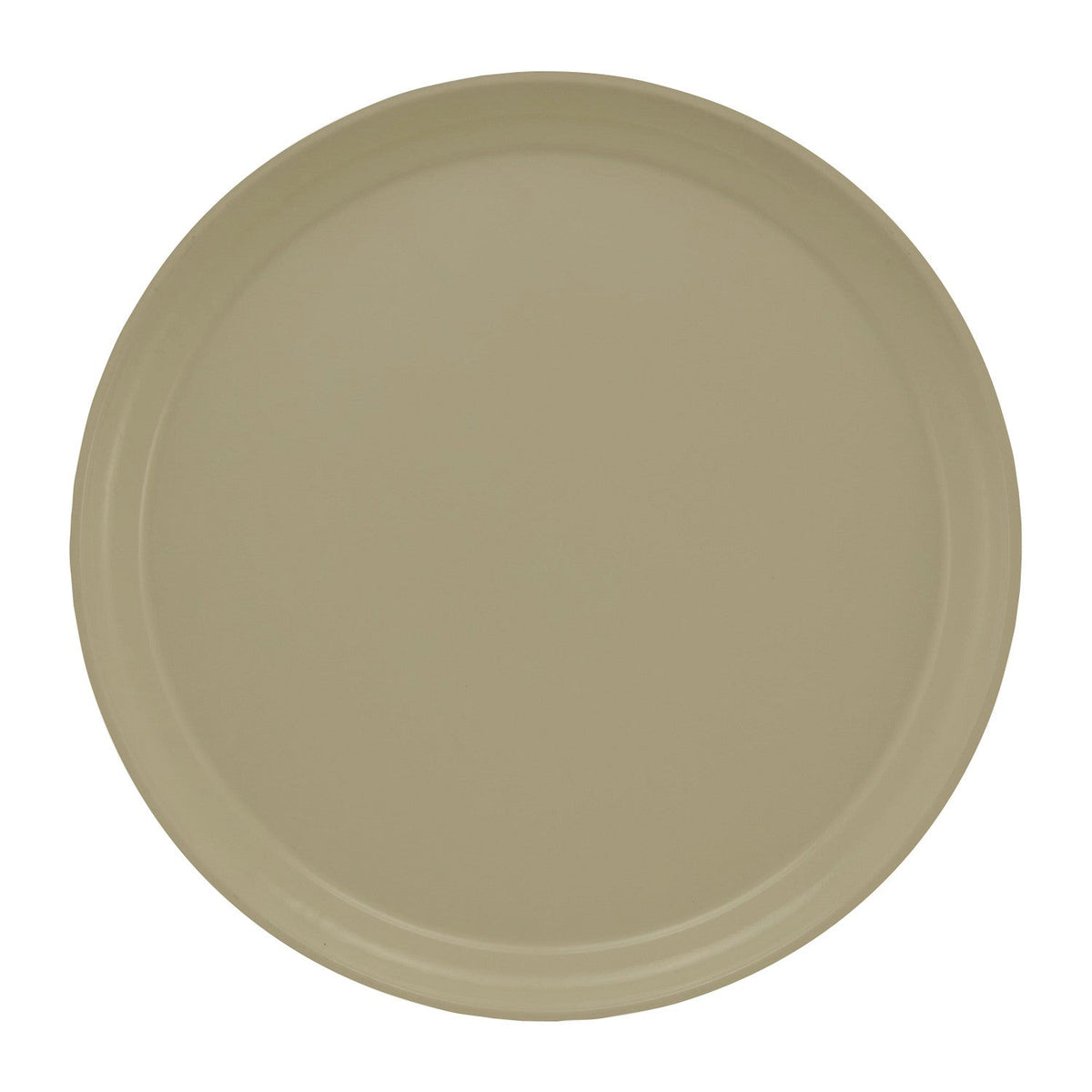 Cambro 1300104 Round Camtray Fiberglass Serving Tray, 13" Dia. - Desert Tan
