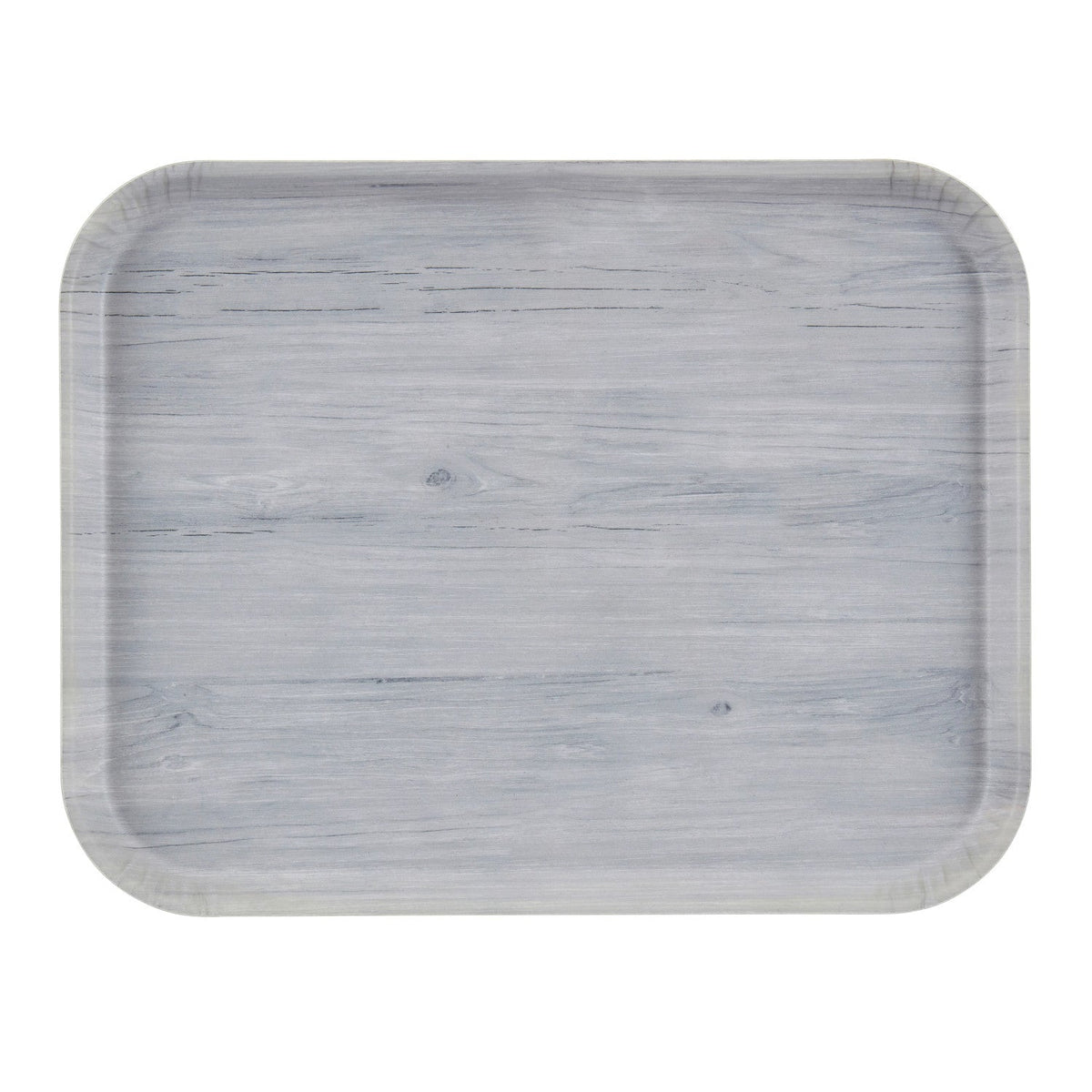 Cambro 1418DC810 Decor Series Camtray, Woodgrain Textured Fiberglass Tray, 14" x 18" - Stonewash Gray