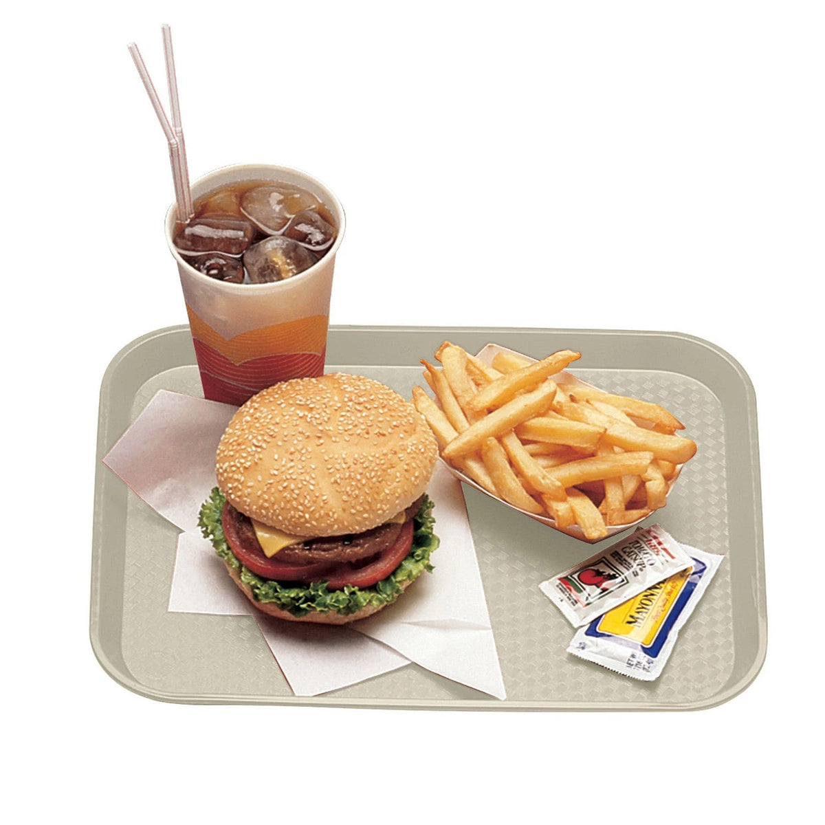 Cambro 1418FF106 Fast Food Tray, 17 3/4" x 13 13/16" - Light Peach