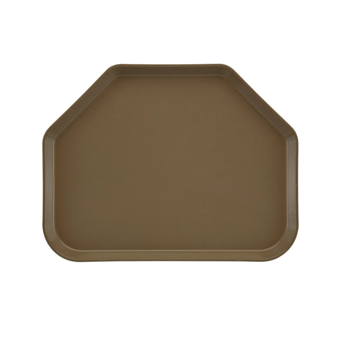 Cambro 1418TR513 Trapezoid Camtray Fiberglass Cafeteria Tray, 14" x 18" - Bayleaf Brown