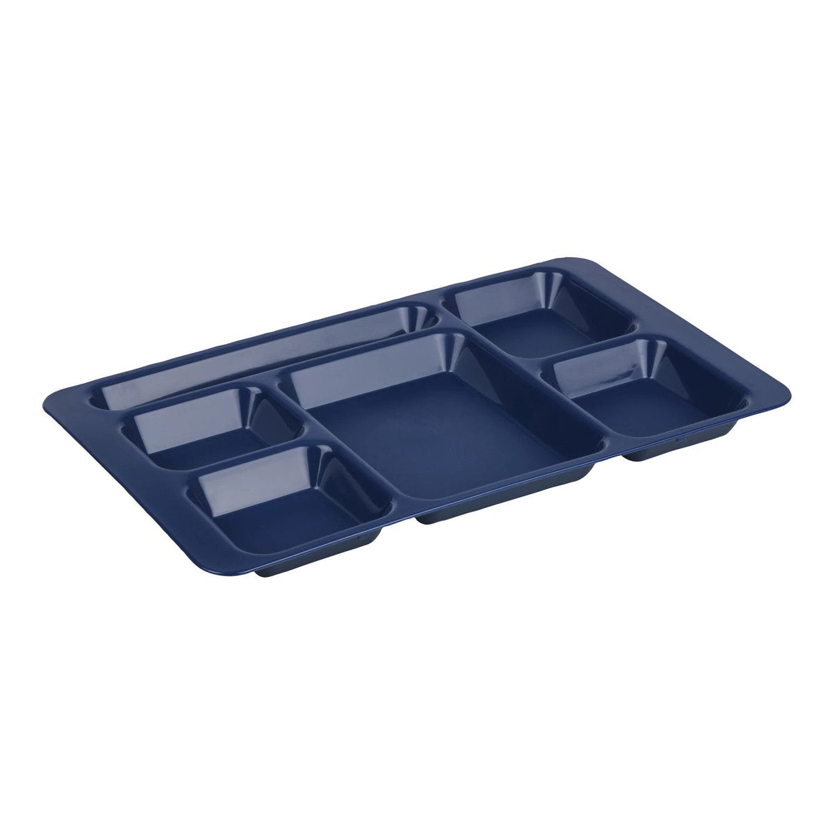 Cambro 1596CP186 Co-Polymer 2 x 2 School Compartment Tray, 15" x 9" - Navy Blue
