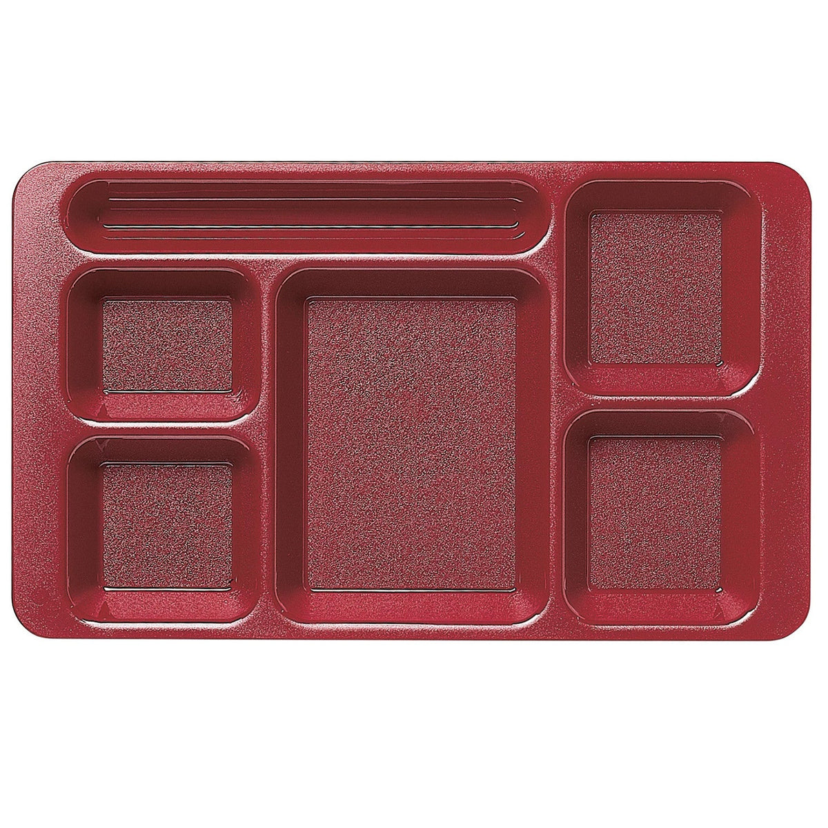 Cambro 1596CW416 Camwear Polycarbonate 2 x 2 School Compartment Tray, 15" x 9" - Cranberry