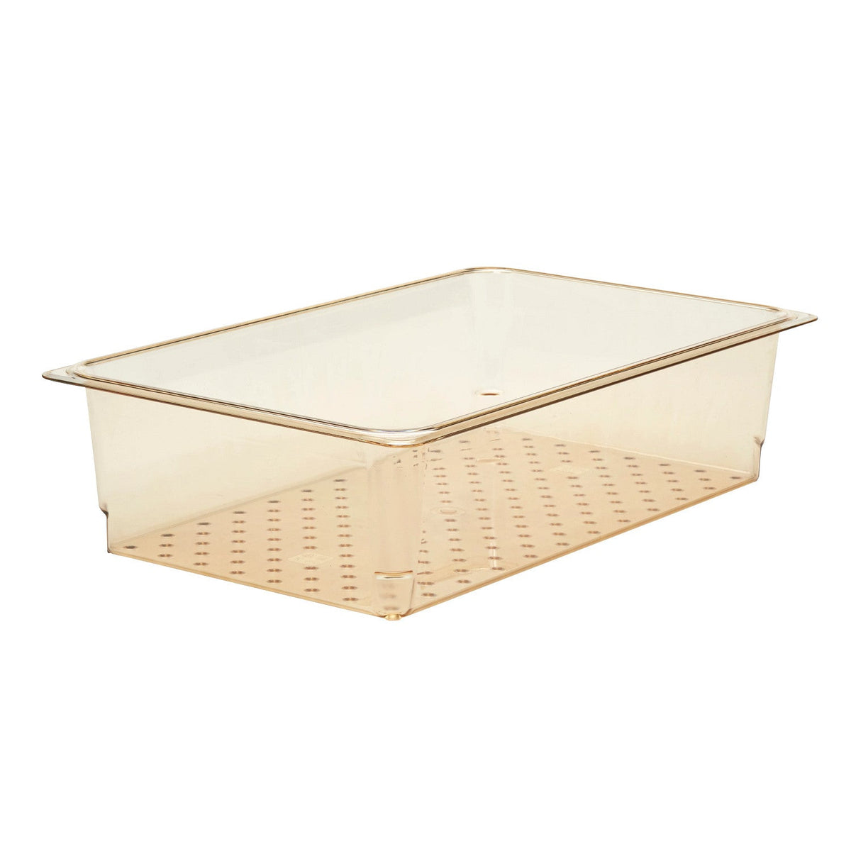 Cambro 15CLRHP150 H-Pan High Heat Full Size Colander Pan, 5" Deep - Amber