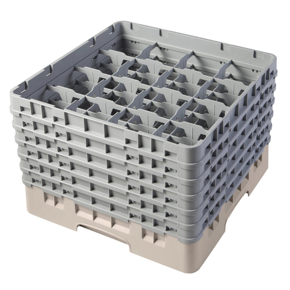 Cambro 16S1114184 Camrack Full Size Glass Rack, 11 3/4" Max Glass Height - Beige