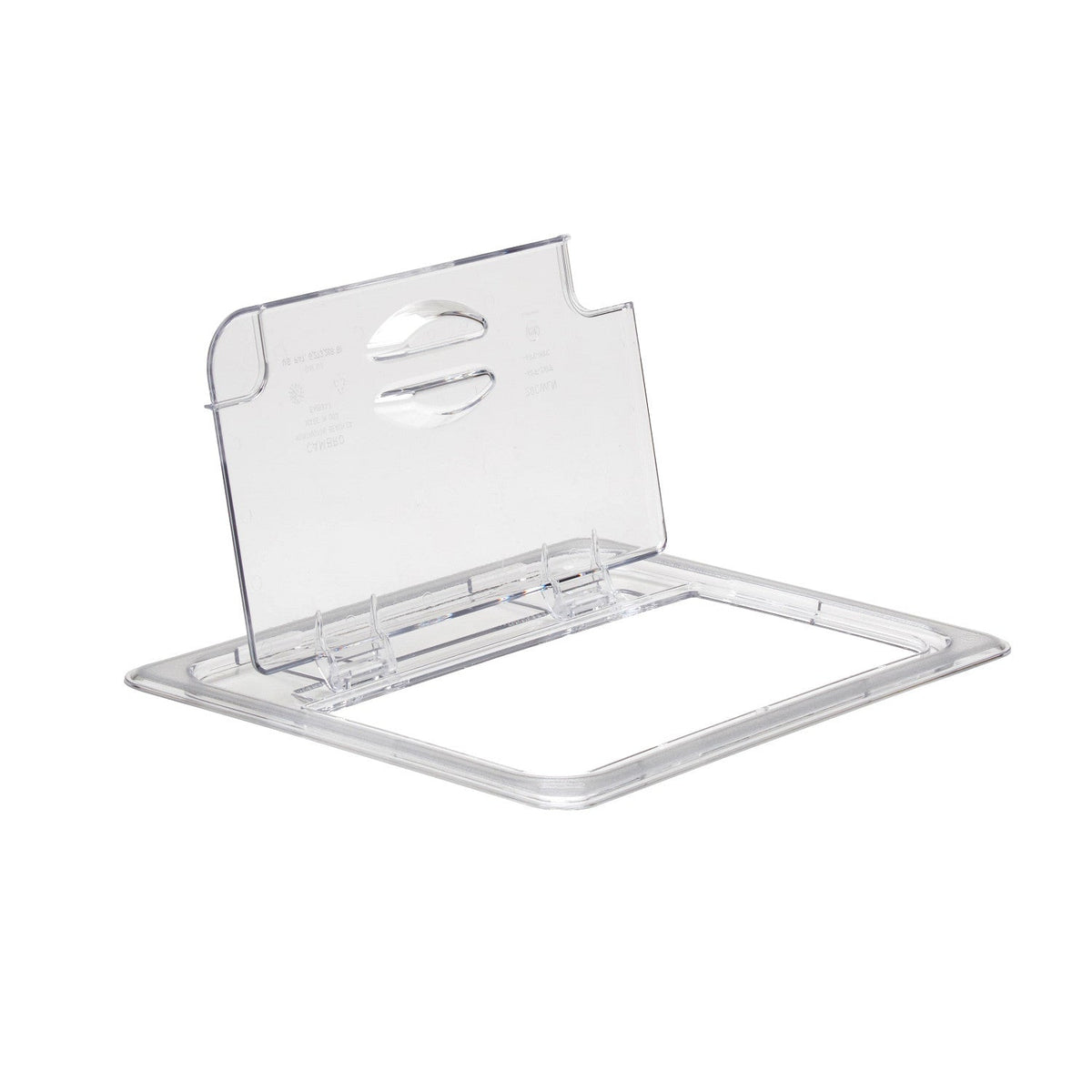 Cambro 20CWLN135 Camwear Half Size FlipLid, Notched, 12 3/4" x 10 7/16" - Clear