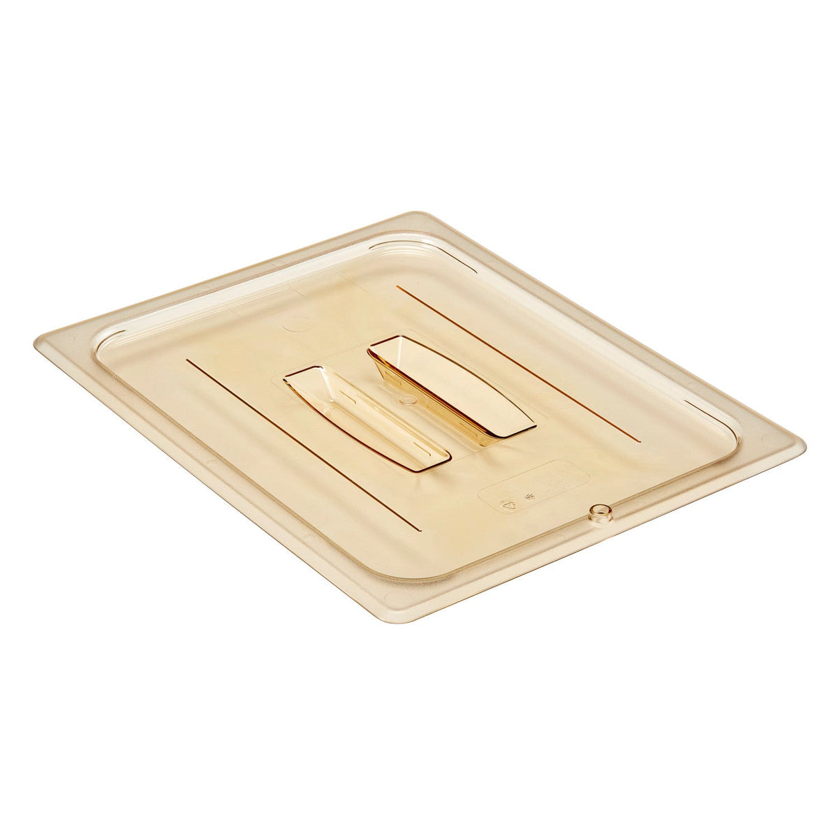 Cambro 20HPCH150 H-Pan High Heat Cover w/ Handle, Half Size Food Pan Lid - Amber