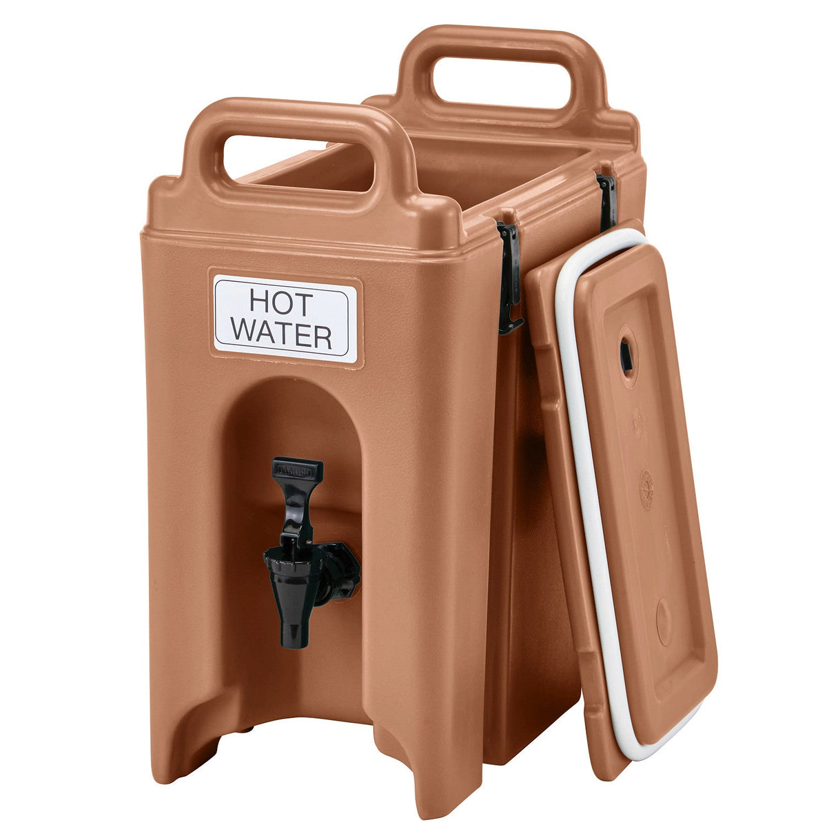 Cambro 250LCD157 Camtainer 2 1/2 gal. Insulated Beverage Dispenser, 45 Servings - Coffee Beige