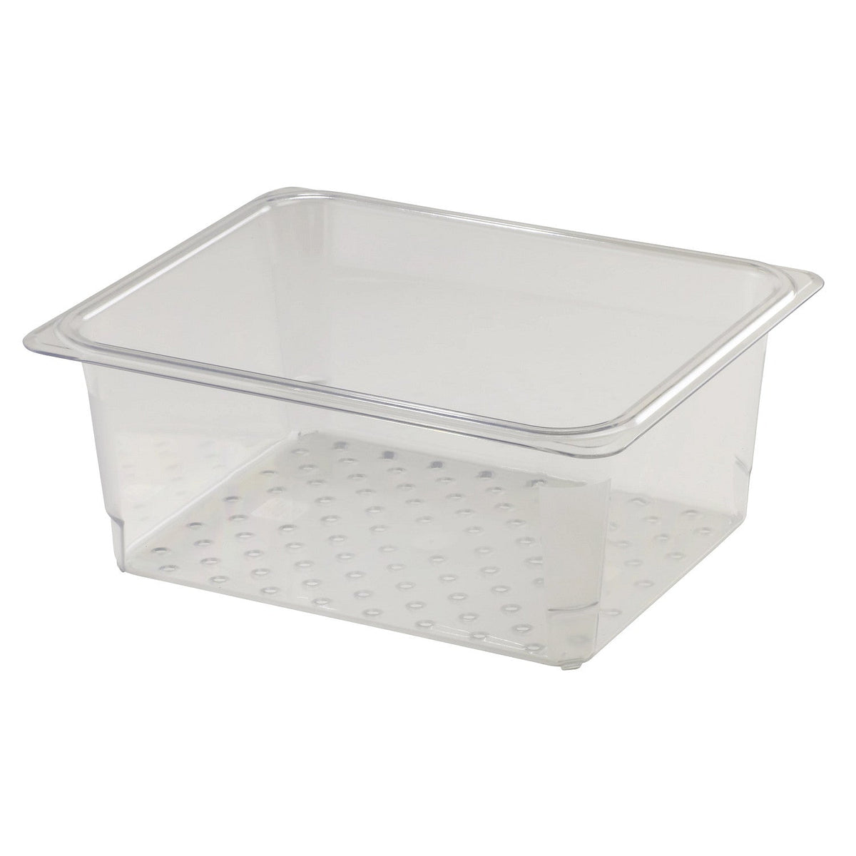 Cambro 25CLRCW135 Camwear Half Size Colander Food Pan, 5" Deep - Clear