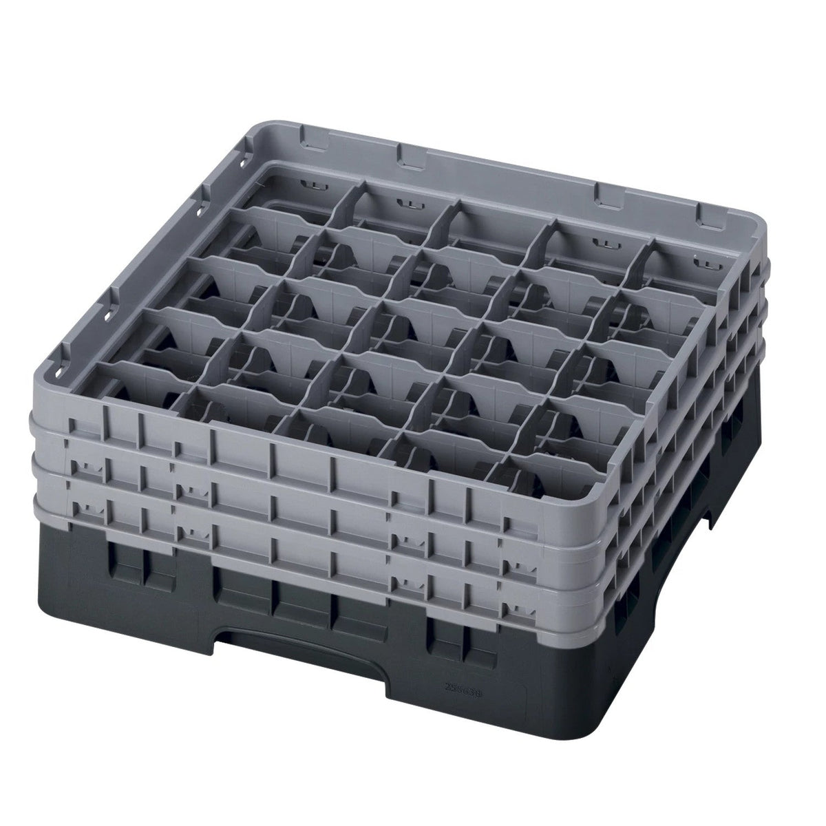 Cambro 25S638110 Camrack Full Size Glass Rack, 6 7/8" Max Glass Height - Black