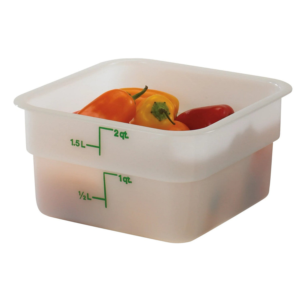 Cambro 2SFSP148 CamSquares Classic Poly Food Storage Container, 2 qt. - White