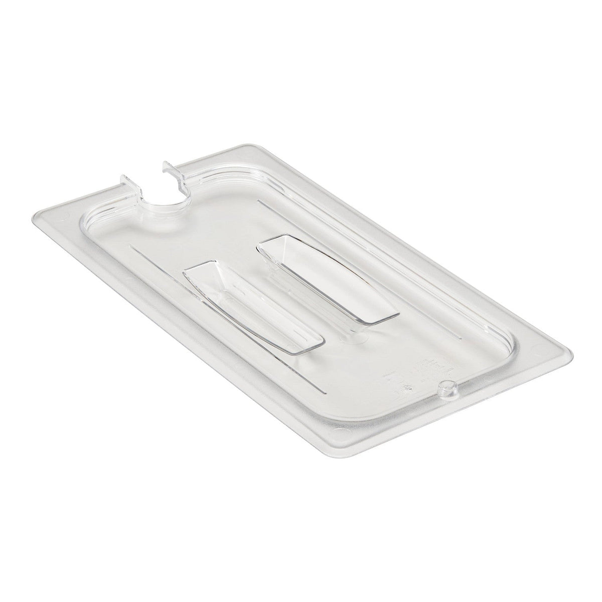 Cambro 30CWCHN135 Camwear Third Size Food Pan Notched Cover w/Handle, 12 3/4" x 6 15/16" - Clear