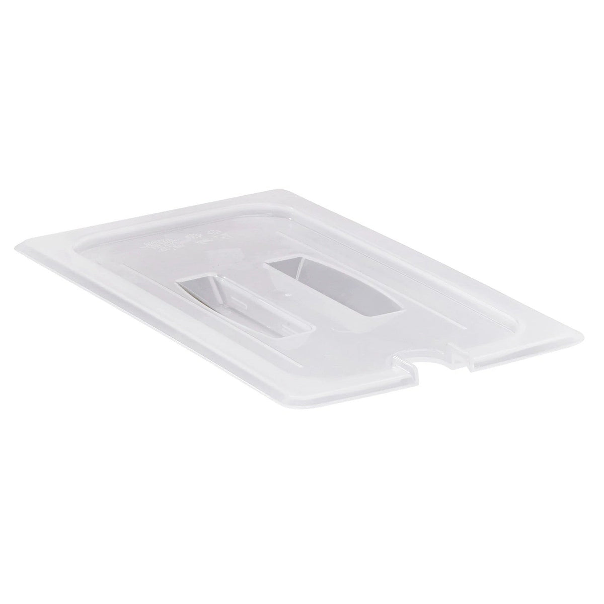 Cambro 30PPCHN190 Translucent Third Size Food Pan Notched Cover w/Handle - Translucent