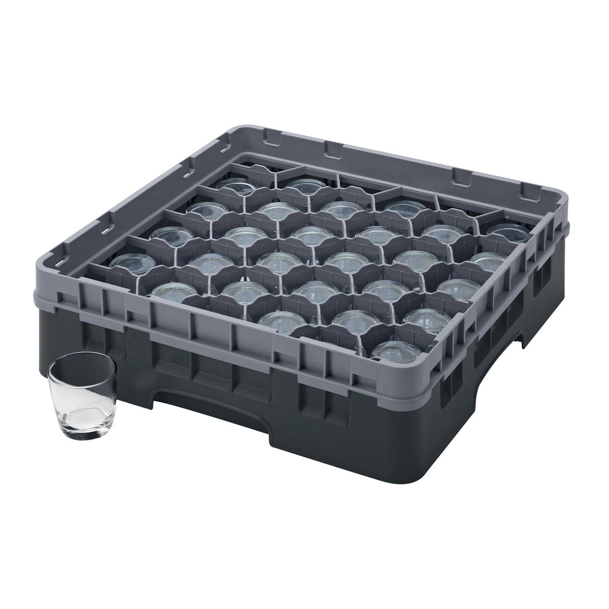 Cambro 30S318110 Camrack Full Size Glass Rack, 3 5/8" Max Glass Height - Black
