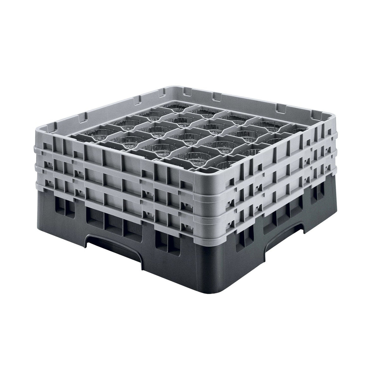 Cambro 36S534110 Camrack Full Size Glass Rack, 6 1/8" Max Glass Height - Black