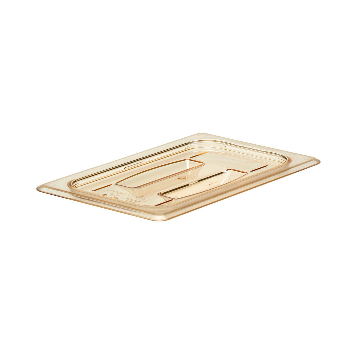 Cambro 40HPCH150 H-Pan High Heat Cover w/ Handle, Fourth Size Food Pan Lid - Amber