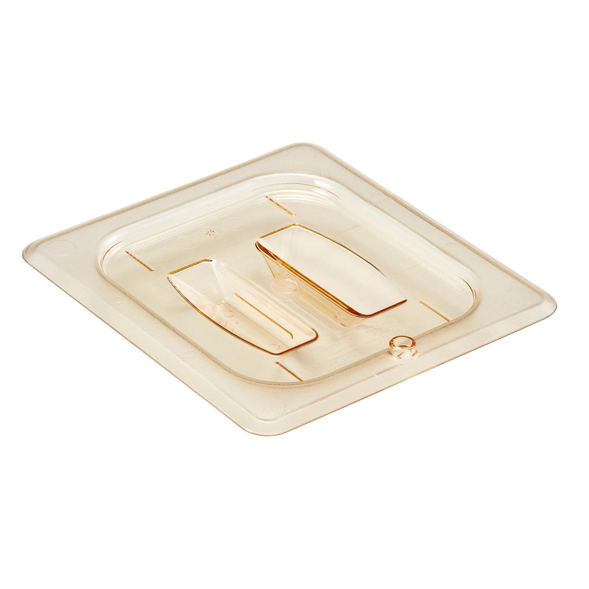 Cambro 60HPCH150 H-Pan High Heat Cover w/ Handle, Sixth Size Food Pan Lid - Amber
