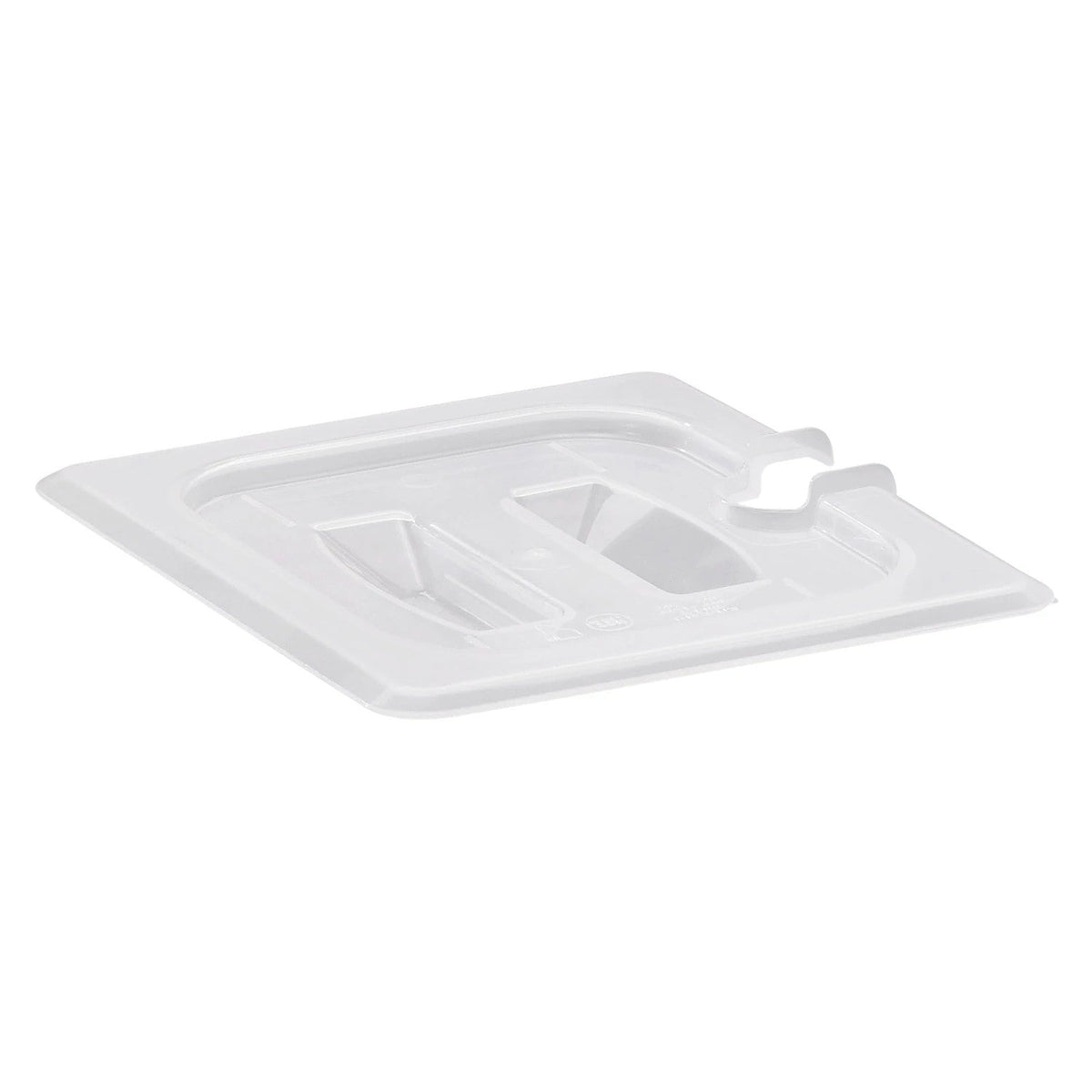 Cambro 60PPCHN190 Translucent Sixth Size Food Pan Notched Cover w/Handle - Translucent