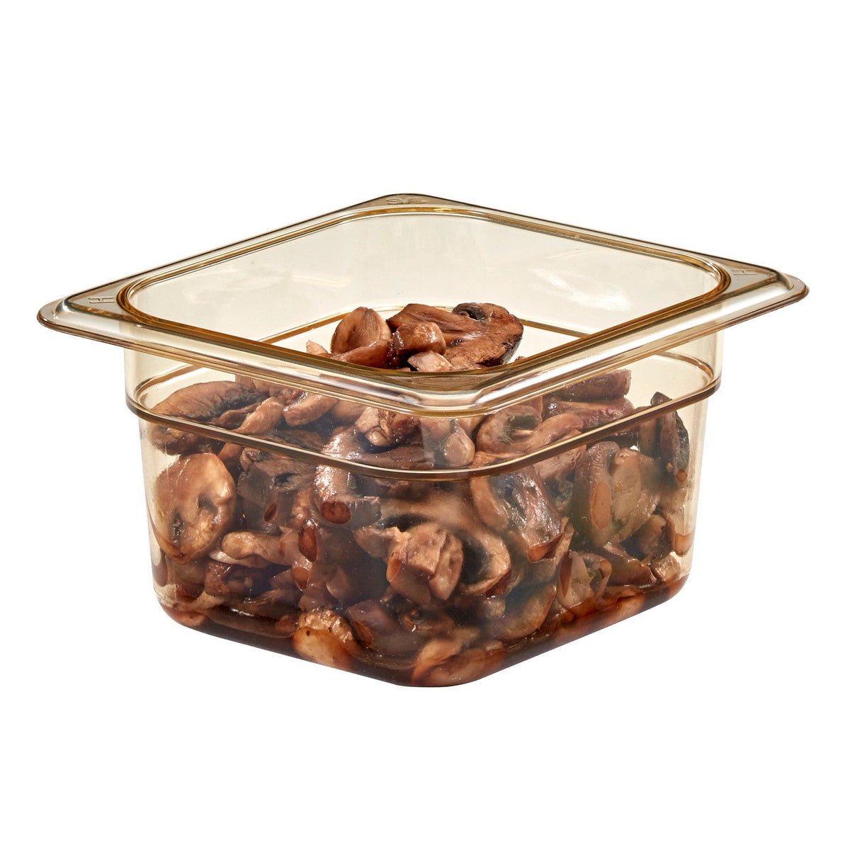Cambro 64HP150 H-Pan One Sixth Size High Heat Food Pan, 4" Deep, 1.6 qt. - Amber
