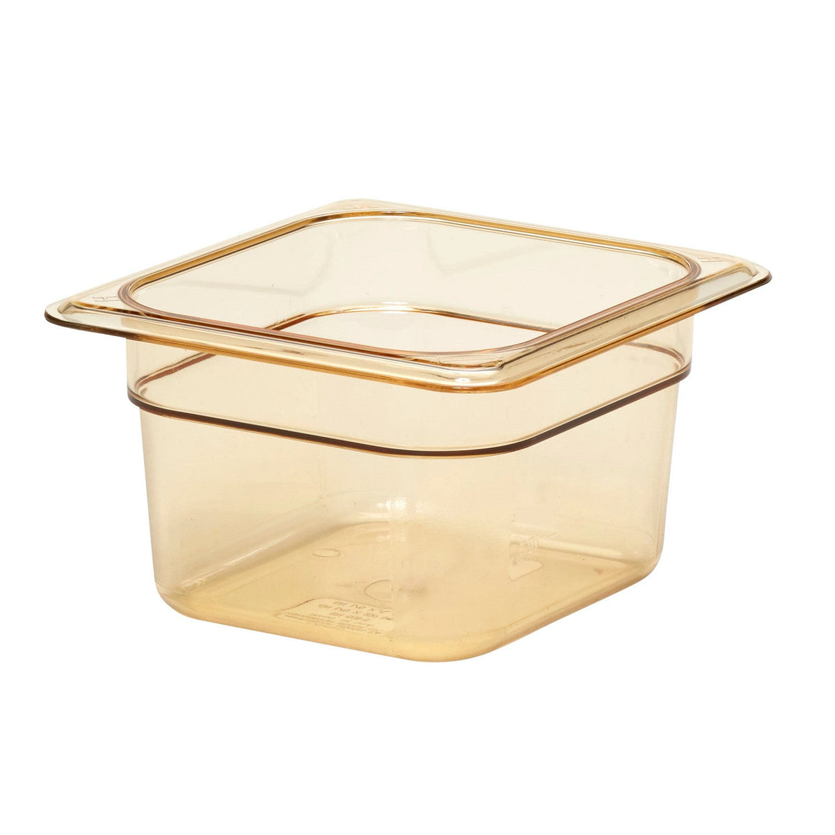 Cambro 64HP150 H-Pan One Sixth Size High Heat Food Pan, 4" Deep, 1.6 qt. - Amber